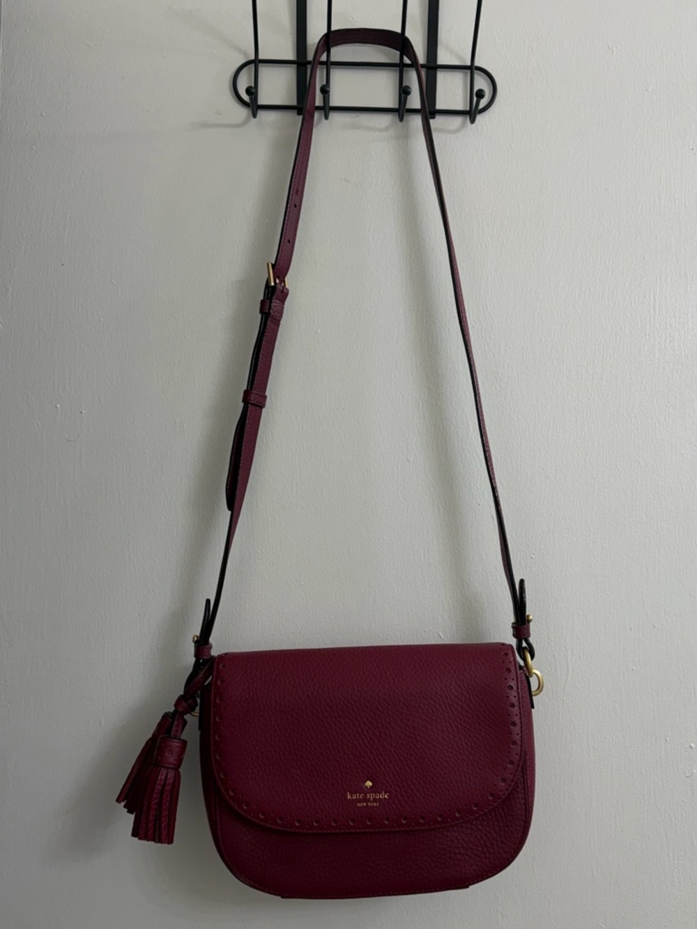 Kate Spade ♠️ Raspberry Tassel Purse - Picture 4 of 11